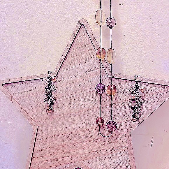 SET Vintage Glass Faceted Bead wrap Necklace & Dangly Earrings - Picture 4 of 10